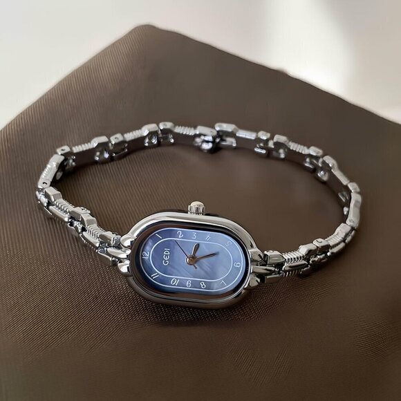 Women Silver Vintage Oval Watches Luxury Minimalism Bracelet Small Ladies Analog main image 6
